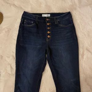 Kancan curvy dark wash skinny jeans